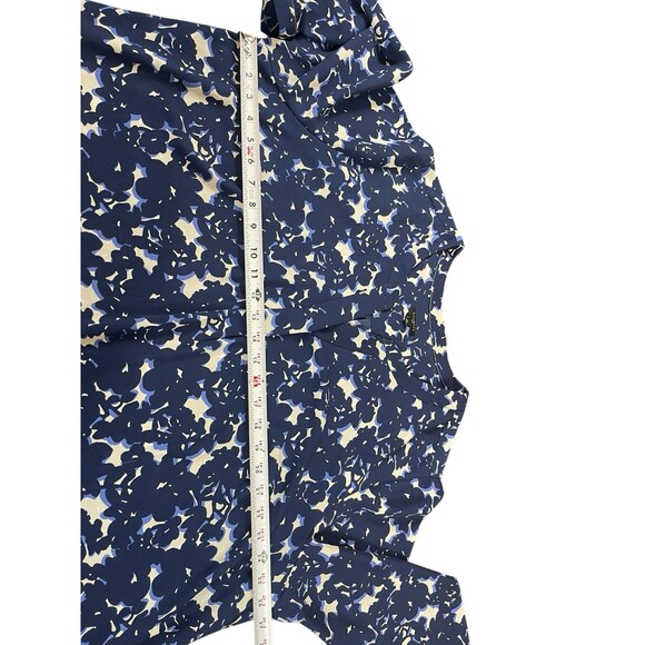 Talbots Plus 3X Blue Floral Print Blouse Split Neck 3/4 Sleeve Lightweight Top - Picture 11 of 14